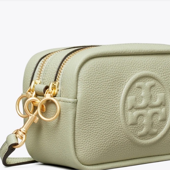 Tory Burch Mint Perry Bomb Mini Bag Crossbody with Embossed Logo - Picture 2 of 9